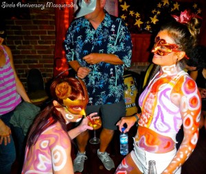 Body painting at Masquerade Party